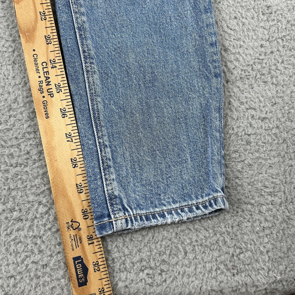 American Eagle Outfitters Jeans Womens 4 Blue Mom High Rise Ripped Knees X-Long - Picture 8 of 15